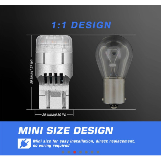 T20 LED 7443 διπολική 12V 9 SMD 3020 9W 700LM 6500K ψυχρό λευκό 2 τεμάχια A500 SL2 7443W NOVSIGHT