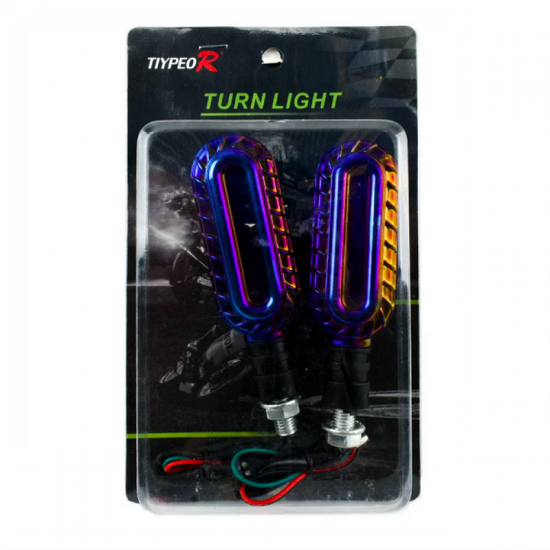 Σετ 2τμχ Φλας LED Μοτοσυκλέτας 12V 10mm με Διπλό Φωτισμό SY-MTZXD0120 – Κόκκινο, Πορτοκαλί - OEM