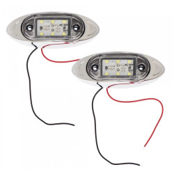 Φώτα όγκου LED αδιάβροχα με 6 SMD 24V 2W για φορτηγό/τρέιλερ ψυχρό λευκό 6000K IP66 2 τεμάχια - OEM