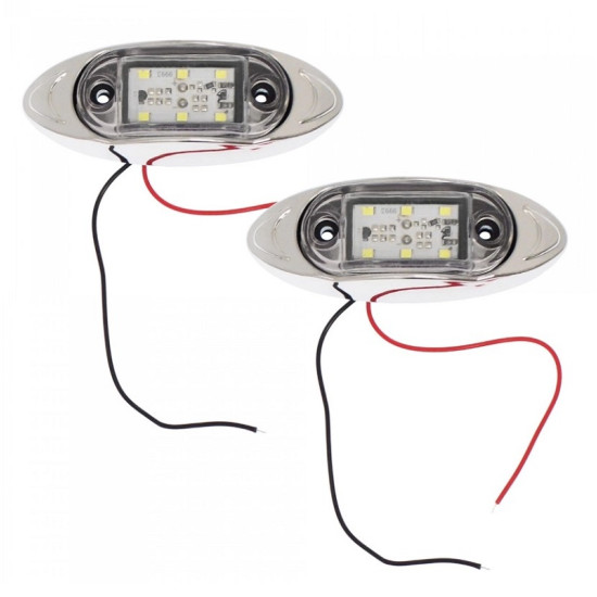 Φώτα όγκου LED αδιάβροχα με 6 SMD 24V 2W για φορτηγό/τρέιλερ ψυχρό λευκό 6000K IP66 2 τεμάχια - OEM