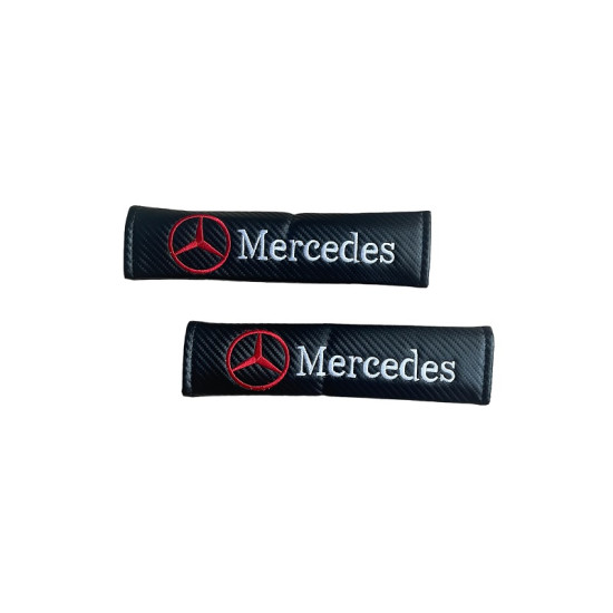Μαξιλαράκια Ζώνης Carbon MERCEDES Σετ Χρώμα Μαύρο - ΟΕΜ