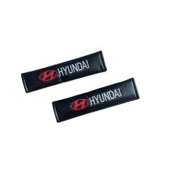 Μαξιλαράκια Ζώνης Carbon HYUNDAI Σετ Χρώμα Μαύρο - ΟΕΜ
