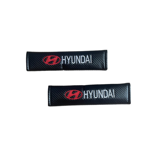 Μαξιλαράκια Ζώνης Carbon HYUNDAI Σετ Χρώμα Μαύρο - ΟΕΜ