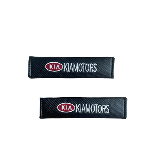 Μαξιλαράκια Ζώνης Carbon KIA MOTORS Σετ Χρώμα Μαύρο - ΟΕΜ