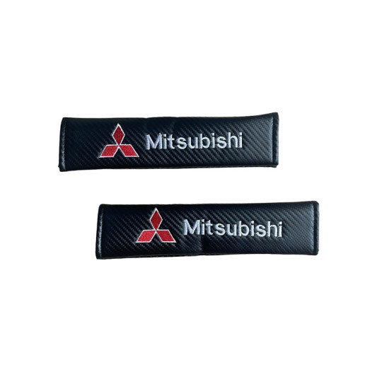 Μαξιλαράκια Ζώνης Carbon MITSUBISHI Σετ Χρώμα Μαύρο - ΟΕΜ