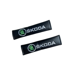 Μαξιλαράκια Ζώνης Carbon SKODA Σετ Χρώμα Μαύρο - ΟΕΜ