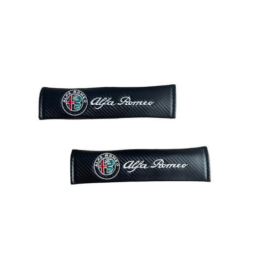 Μαξιλαράκια Ζώνης Carbon ALFA ROMEO Σετ Χρώμα Μαύρο - ΟΕΜ