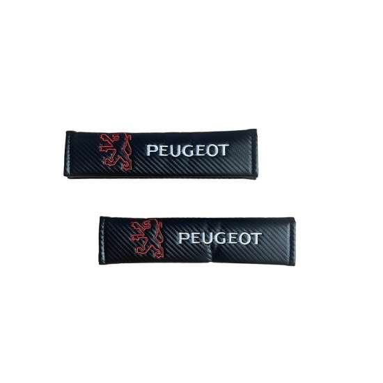 Μαξιλαράκια Ζώνης Carbon PEUGEOT  Σετ Χρώμα Μαύρο - ΟΕΜ