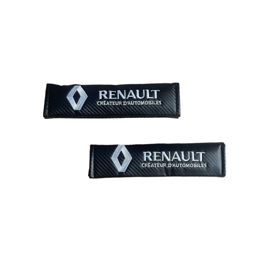 Μαξιλαράκια Ζώνης Carbon RENAULT Σετ Χρώμα Μαύρο - ΟΕΜ
