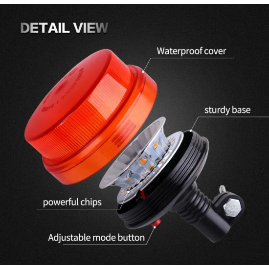 ΦΑΡΟΣ 12V 24LED ΒΙΔΩΤΟΣ ΠΟΡΤΟΚΑΛΙ IP56  - 1 ΤΕΜ.