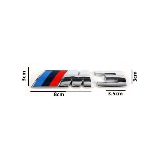Αυτοκόλλητο μεταλλικό σήμα αυτοκινήτου BMW 3 - 2 τεμάχια XW-23