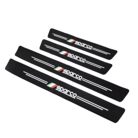 Διακοσμητικά Εσωτερικά Μασπιέ Πόρτας Carbon Look Sparco Italy Αυτοκόλλητα 4 Τεμάχια