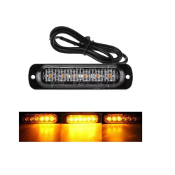 Led strobe slim 18w με 6 led 12/24V – Amber Flash Light Bar Car Πορτοκαλί - ΟΕΜ