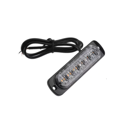 Led strobe slim 18w με 6 led 12/24V – Amber Flash Light Bar Car Πορτοκαλί - ΟΕΜ