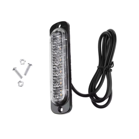 Led strobe slim 18w με 6 led 12/24V – Amber Flash Light Bar Car Πορτοκαλί - ΟΕΜ
