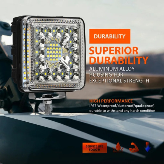 Τετράγωνος προβολέας για 4x4 Offroad ATV UTV Tractor 114W  - ΟΕΜ