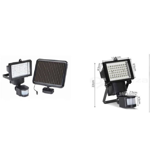 Ηλιακός προβολέας με 60 Led και ανιχνευτή κίνησης. ΟΕΜ