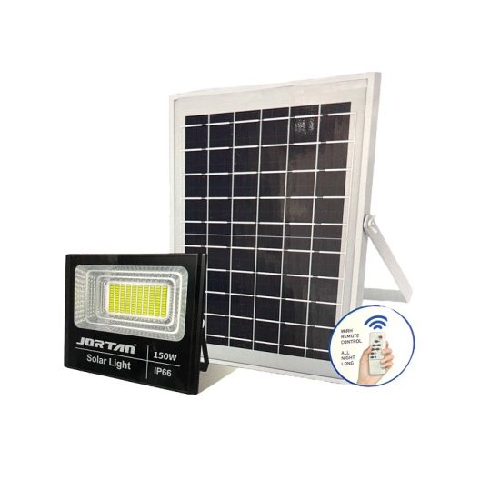 Ηλιακός προβολέας LED 150 Watt  με φωτοβολταϊκό πάνελ και Τηλεχειριστήριο - OEM