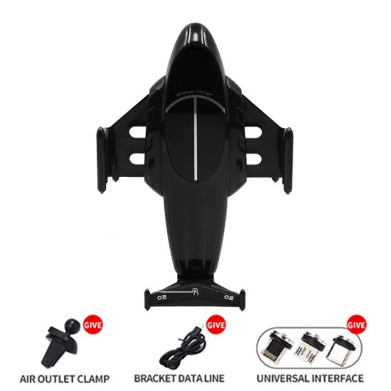 Αυτόματη Βάση Στήριξης Κινητού Αεραγωγού Αυτοκινήτου με Ασύρματη Φόρτιση 15W FJ1 Μαύρη