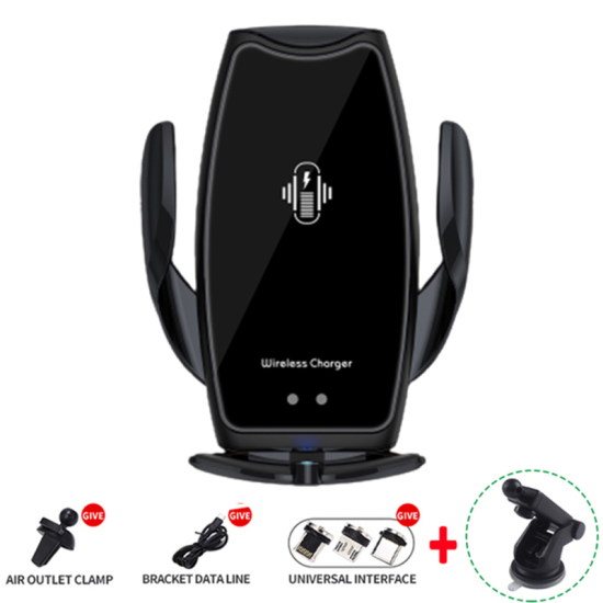 Αυτόματη Βάση Στήριξης Κινητού Αεραγωγού Αυτοκινήτου με Ασύρματη Φόρτιση A8 Μαύρη