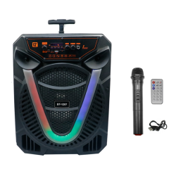 Φορητό Ασύρματο Ηχείο 12″ Bluetooth FM, USB, TF, AUX 30W TWS με Λαβή Μεταφοράς και Ασύρματο Μικρόφωνο BT-1207 Μαύρο