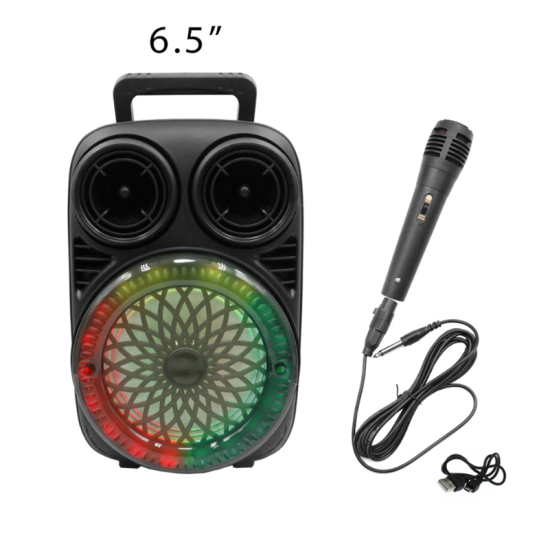 Φορητό Ασύρματο Ηχείο 2 x 6.5″ Bluetooth FM, USB, TF, AUX 15W με TWS BT-601 Μαύρο