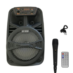 Σύστημα Karaoke 6.5″ Bluetooth με Ενσύρματο Μικρόφωνο και FM, USB, AUX, TF BT-6106 Μαύρο