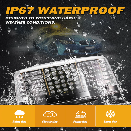 Μαγνητικός LED Φάρος Αυτοκινήτου 12V 240 LED – Πορτοκαλί