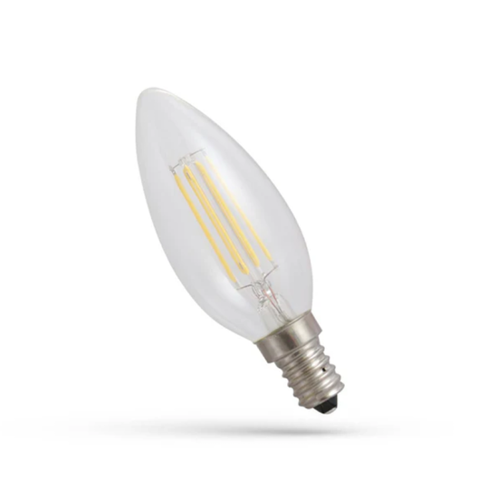 Λάμπα LED E14 C35 με νήμα διαφανές 8W 240V 880lm Κερί 6500Κ