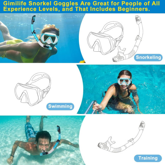 Μάσκα κολύμβησης από σκληρυμένο γυαλί με αναπνευστήρα F006 Γαλάζιο Μάσκα κολύμβησης από σκληρυμένο γυαλί με αναπνευστήρα F006 Γαλάζιο