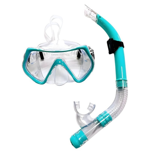 Μάσκα κολύμβησης από σκληρυμένο γυαλί με αναπνευστήρα F006 Γαλάζιο Μάσκα κολύμβησης από σκληρυμένο γυαλί με αναπνευστήρα F006 Γαλάζιο