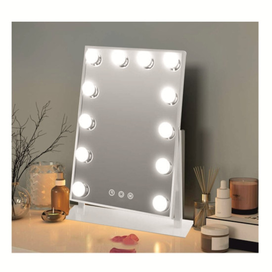 Καθρέπτης μακιγιάζ αφής 12 LED 30x40cm HYH-170 Λευκό