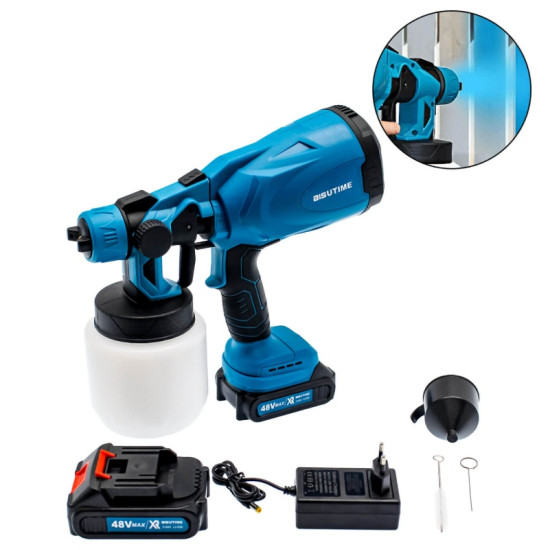 Επαναφορτιζόμενο Πιστόλι Βαφής 210W 48V με Δοχείο 0.8lt και 2 Μπαταρίες HL18668-229 Επαναφορτιζόμενο Πιστόλι Βαφής 210W 48V με Δοχείο 0.8lt και 2 Μπαταρίες HL18668-229