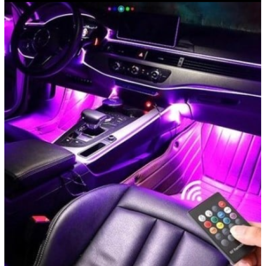 Διακοσμητικός Φωτισμός Οπτική Ίνα LED RGB 6μ Εσωτερικού Σαλονιού Αυτοκινήτου - Φωτορυθμικό με Τηλεχειριστήριο & Μικρόφωνο 12V - Fiber Optic