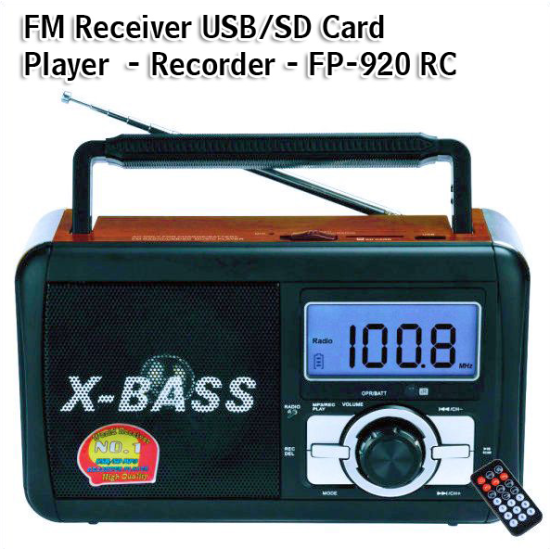 Φορητό Ραδιόφωνο FM και Music Player, Recorder με USB/SD κάρτα Speaker FP-910-RC ΟΕΜ
