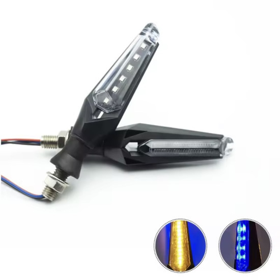 Φλας Μοτοσυκλέτας 14 SMD Κίτρινο και Μπλε LED 2τμχ 