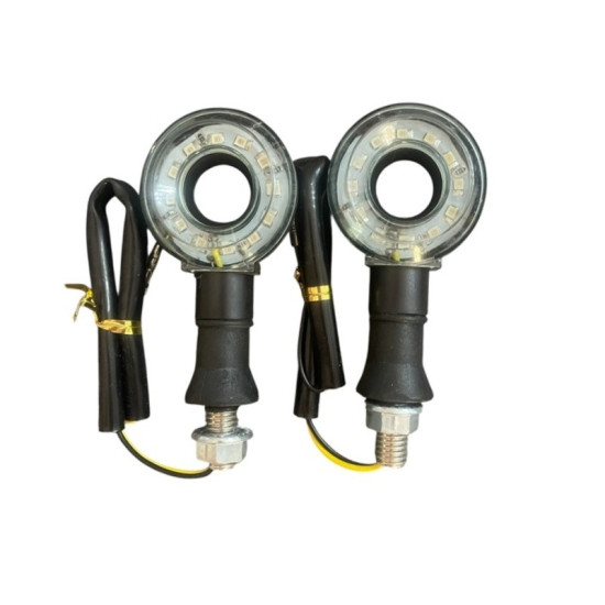 Φλας Μοτοσυκλέτας 12 SMD Κίτρινο LED 2τμχ