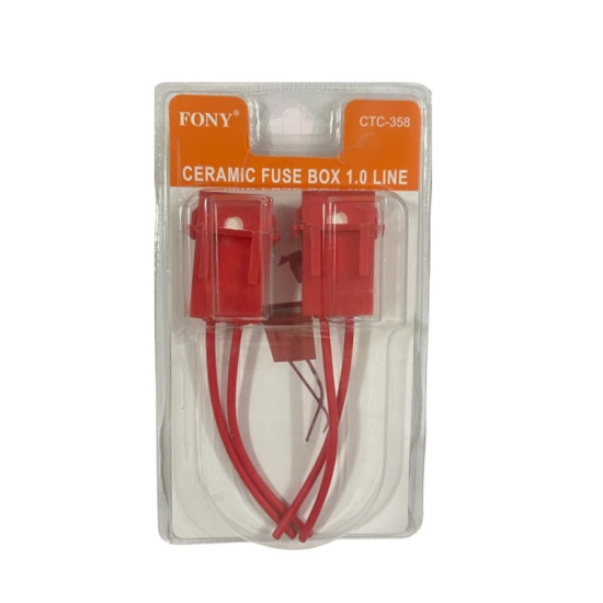 Σετ ασφαλειοθήκες αυτοκινήτου με κεραμική βάση για ασφάλεια 20mm 40A με καλώδια 2 τεμαχίων CTC-358 FONY