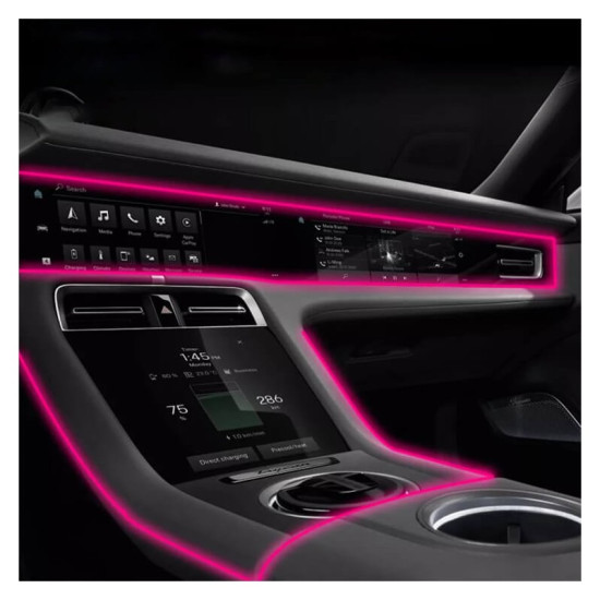 Εύκαμπτο φωτιζόμενο LED καλώδιο-ταινία Neon USB 5V RGB για εσωτερική διακόσμηση αυτοκινήτου με χειριστήριο 3.15m ΟΕΜ