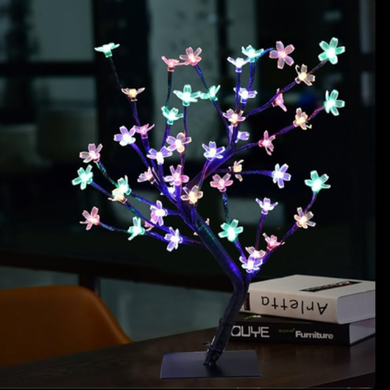Επιτραπέζιο διακοσμητικό δέντρο 96LED με RGB φωτισμό – μαύρο