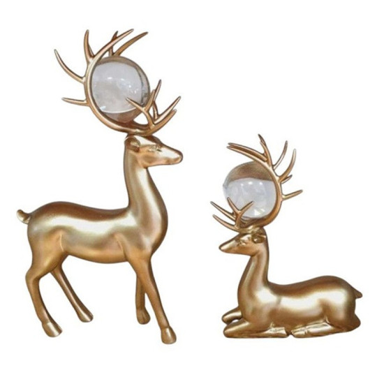 Διακοσμητικό αφηρημένης τέχνης γλυπτό ρητίνης τάρανδοι με μπάλα κρυστάλλου 13x4x26.5cm, 13×4.5×18.5cm 2τμχ 75311GJS2 χρυσό Διακοσμητικό αφηρημένης τέχνης γλυπτό ρητίνης τάρανδοι με μπάλα κρυστάλλου 13x4x26.5cm, 13×4.5×18.5cm 2τμχ 75311GJS2 χρυσό