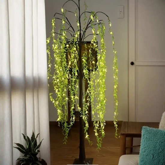 Φωτιζόμενο Δέντρο 560 Led 180cm με Θερμό Λευκό Φωτισμό & Πράσινα Φύλλα