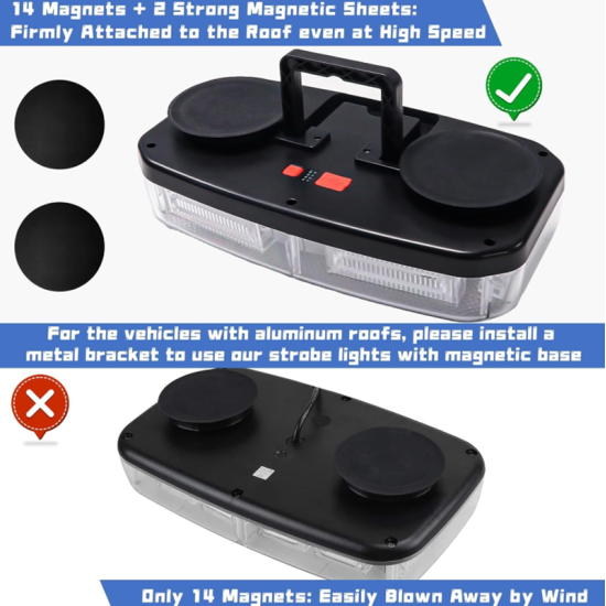 Φάρος αυτοκινήτου με LED φωτισμό αστυνομικού τύπου κόκκινο-μπλε HB-361