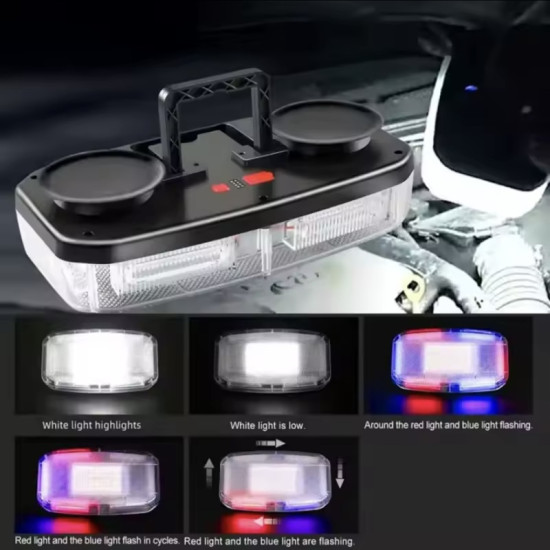 Φάρος αυτοκινήτου με LED φωτισμό αστυνομικού τύπου κόκκινο-μπλε HB-361