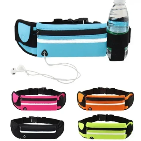 Τσαντάκι μέσης για άθληση με θήκη κινητού και νερού Ezra EA55 – μαύρο