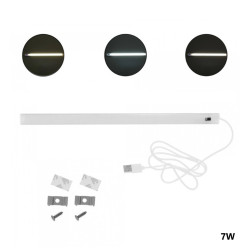 LED μπάρα φωτιστικό ντουλάπας USB 5V 7W με αισθητήρα κίνησης χεριού 3500/4500/6500Κ ασημί 30cm RiXME RZ-0028 - OEM