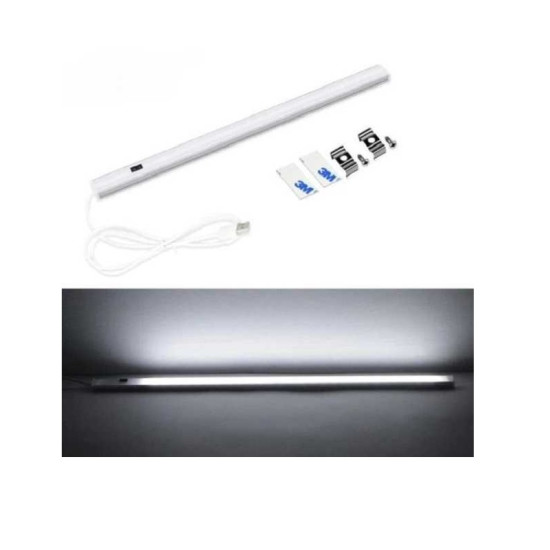 LED μπάρα φωτιστικό ντουλάπας USB 5V 7W με αισθητήρα κίνησης χεριού 3500/4500/6500Κ ασημί 30cm RiXME RZ-0028 - OEM