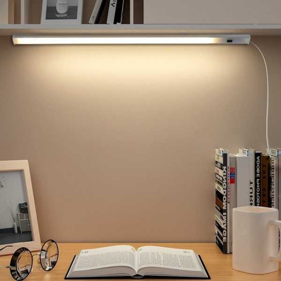 LED μπάρα φωτιστικό ντουλάπας USB 5V 7W με αισθητήρα κίνησης χεριού 3500/4500/6500Κ ασημί 30cm RiXME RZ-0028 - OEM