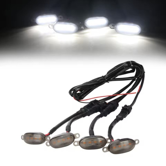 Φώτα LED Μάσκας 12-24V Universal – Λευκό Με Καλωδίωση Σετ 4 Τεμαχίων Φώτα LED Μάσκας 12-24V Universal – Λευκό Με Καλωδίωση Σετ 4 Τεμαχίων