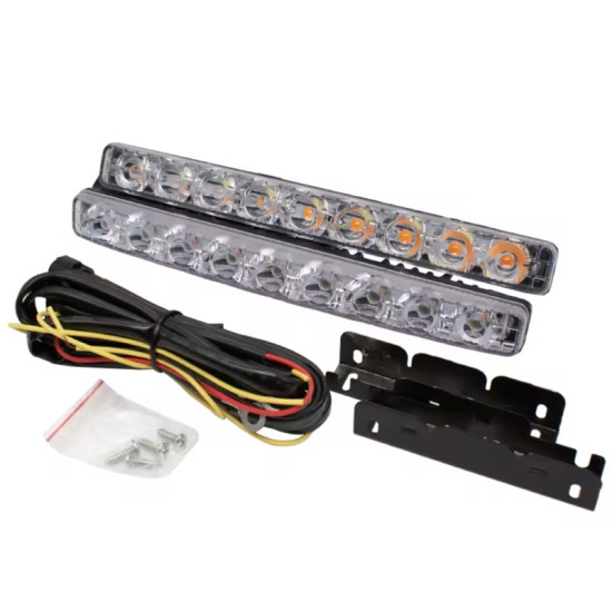Led φώτα ημέρας DRL 2x40w Λευκό & Πορτοκαλί φλάς-OEM.